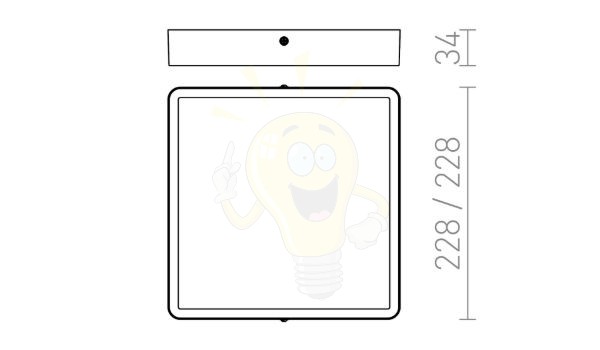 Kép HUE SQ 22 mennyezeti lámpa fehér 230V LED 24W 3000K