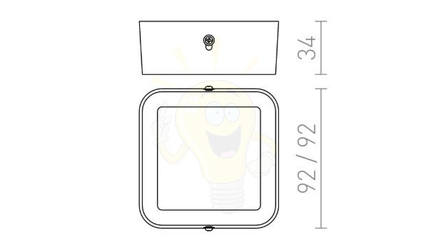HUE SQ 9 mennyezeti lámpa fekete króm 230V LED 6W 3000K