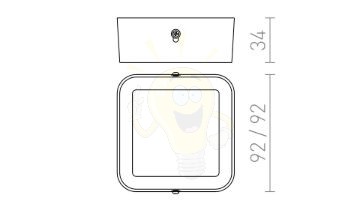 Kép HUE SQ 9 mennyezeti lámpa fehér 230V LED 6W 3000K