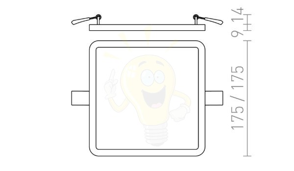 Kép HUE SQ 17 süllyesztett lámpa dekoratív bükk 230V LED 18W 3000K