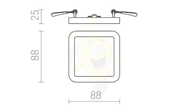 Kép HUE SQ 9 süllyesztett lámpa dekoratív bükk 230V LED 6W 3000K