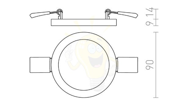Kép HUE R 9 süllyesztett lámpa matt nikkel 230V LED 6W 3000K