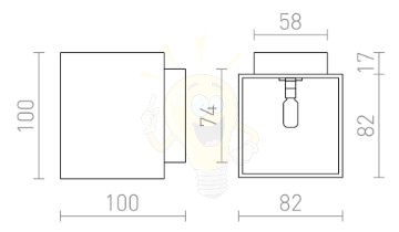 Kép TRIP SQ fali lámpa matt fekete/aranysárga  230V LED G9 5W