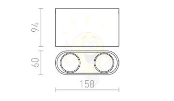 Kép MANTOVA II mennyezeti lámpa matt fehér  230V LED GU10 2x7W