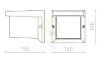 HIDE SQ fali lámpa antracit  230V LED E27 15W IP44