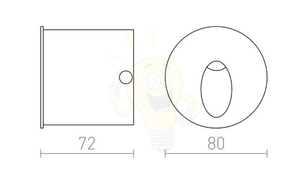 ELICA R süllyesztett lámpa szálcsiszolt alumínium 230V LED 3W IP54 3000K