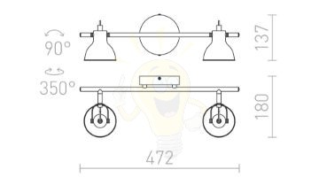 Kép ROSITA II fali lámpa fehér/ezüstszürke 230V LED GU10 2x9W