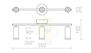 Kép BOGARD III fali lámpa matt fekete  230V LED 3x5W 40°  3000K