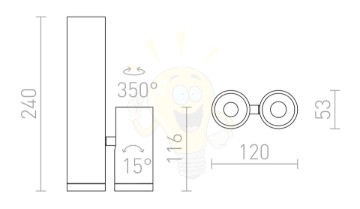 Kép BOGARD TWIN mennyezeti lámpa  matt nikkel 230V LED 2x5W 40°  3000K