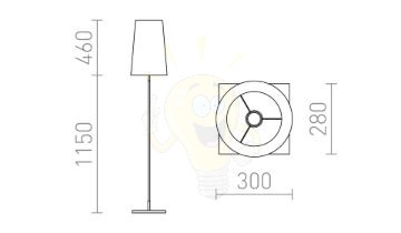 Kép LULU állólámpa fekete króm 230V LED E27 8W