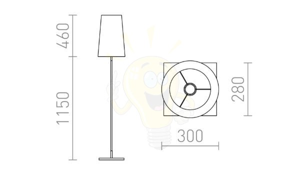 Kép LULU állólámpa fekete króm 230V LED E27 8W