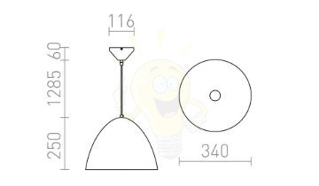 Kép MERYLYN 34 függő lámpa fekete/fehér  230V E27 28W