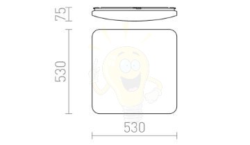 Kép SEMPRE SQ 53 mennyezeti mozgásérzékelő  tej akril 230V LED 56W  3000K