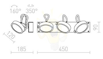 Kép KELLY III fali lámpa fehér  230V LED G53 3x15W