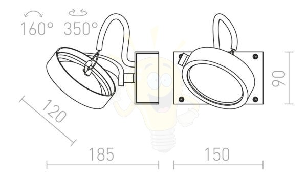 Kép KELLY I fali lámpa  szálcsiszolt alumínium 230V LED G53 15W