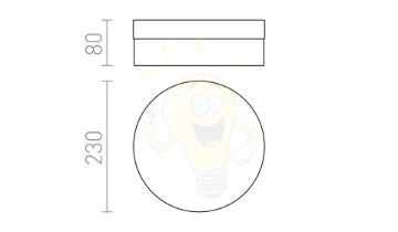 Kép AWE 23 mennyezeti lámpa matt nikkel 230V LED 14W IP44 3000K