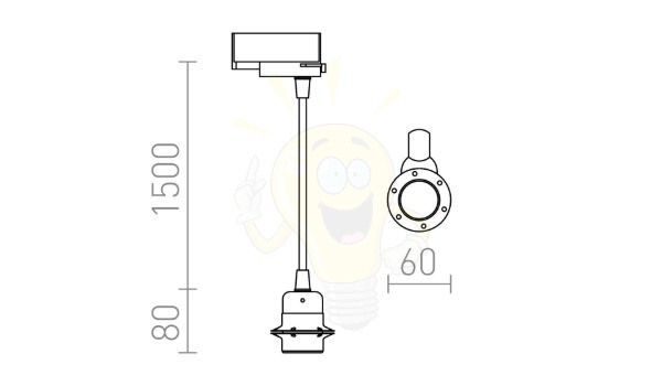 ELISA három áramkörös sínre SAS+AK+KF   230V LED E27 15W