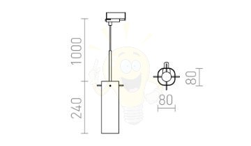 Kép GIFT háromfázisú áramkörös sínre  tiszta üveg 230V LED E14 6W