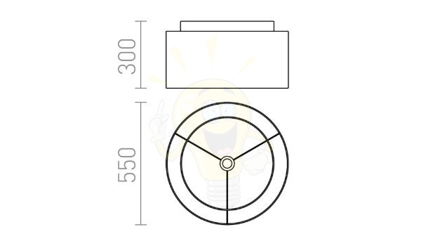 Kép DOUBLE 55/30 lámpabúra  Polycotton fehér/fehér PVC  max. 23W
