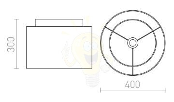 Kép DOUBLE 40/30 lámpabúra  Polycotton fehér/fehér PVC  max. 23W