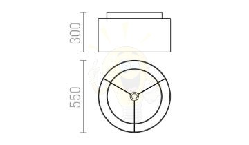 Kép DOUBLE 55/30 lámpabúra Polycotton fekete/réz fólia max. 23W