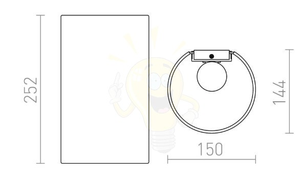 RON W 15/25 fali lámpa  Polycotton fekete/réz fólia 230V LED E27 15W
