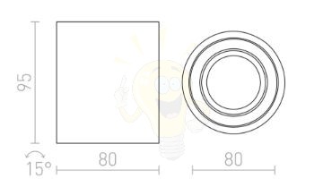 Kép MAYO R mennyezeti billenthető  szálcsiszolt alumínium 230V LED 9W 36°  2700K