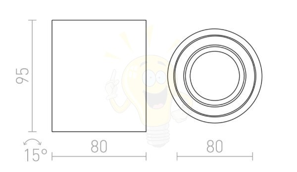 Kép MAYO R mennyezeti billenthető  szálcsiszolt alumínium 230V LED 9W 36°  2700K