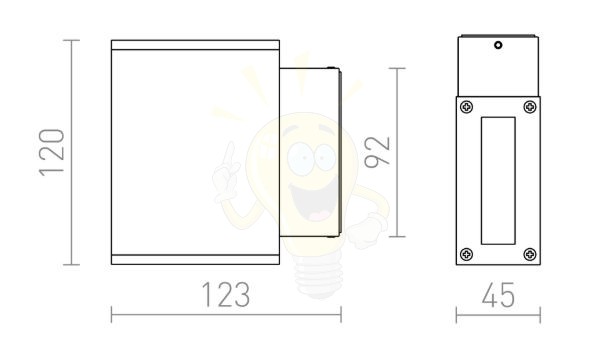 DIXIE 4x12 fali lámpa ezüstszürke 230V/700mA LED 2x3W 48° IP54 3000K