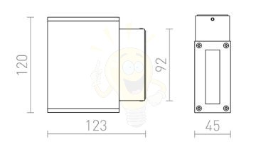 Kép DIXIE 4x12 fali lámpa fekete 230V/700mA LED 2x3W 48° IP54 3000K
