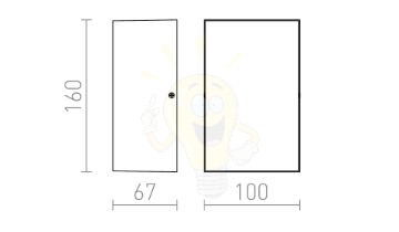 Kép DIXIE 10x16 fali lámpa fekete 230V LED 2x5W 84° IP54 3000K