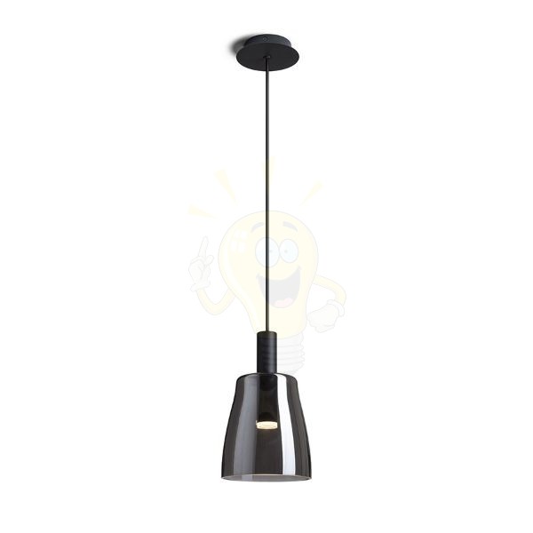 BELLINI LED függő lámpatest fekete füstüveg búrával