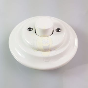 Porcelán fényerőszabályzó Ø60 mm-es dobozhoz, fehér kerettel