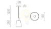 BELLINI M LED függö lámpa fekete füstös üveg 230V LED 5W 30°  3000K