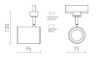 CADENZA három áramkörös sínre fekete  230V LED GU10 10W