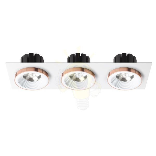 SHARM SQ III süllyesztett lámpa fehér réz 230V LED 3x10W 24°  3000K