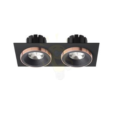 SHARM SQ II süllyesztett lámpa fekete/fekete réz 230V LED 2x10W 24°  3000K