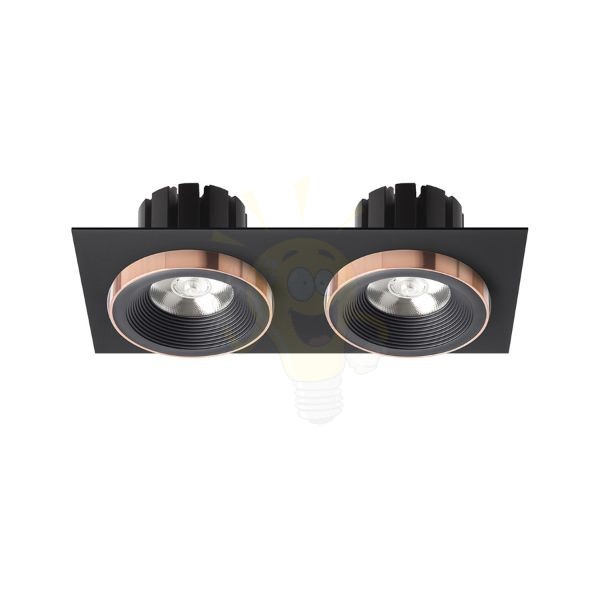 SHARM SQ II süllyesztett lámpa fekete/fekete réz 230V LED 2x10W 24°  3000K