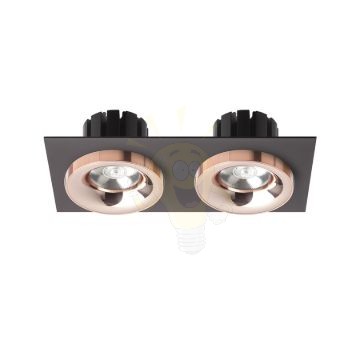 SHARM SQ II süllyesztett lámpa fekete réz/réz 230V LED 2x10W 24°  3000K