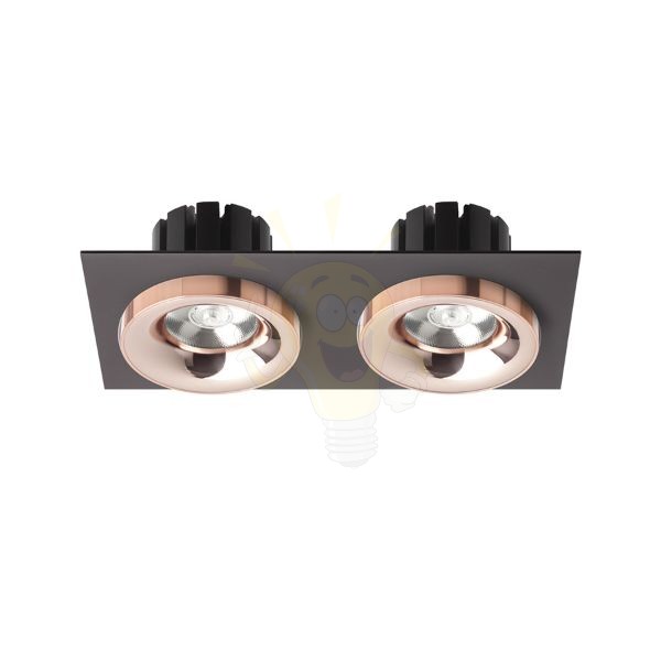 SHARM SQ II süllyesztett lámpa fekete réz/réz 230V LED 2x10W 24°  3000K