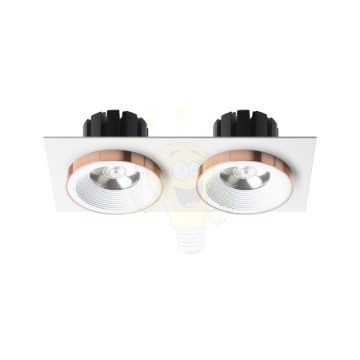 SHARM SQ II süllyesztett lámpa fehér réz 230V LED 2x10W 24°  3000K