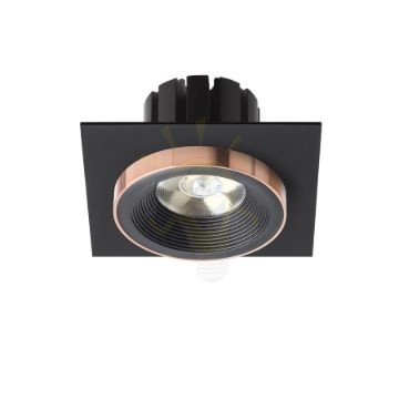 SHARM SQ I süllyesztett lámpa fekete/fekete réz 230V LED 10W 24°  3000K