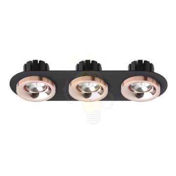 SHARM R III süllyesztett lámpa fekete réz/réz 230V LED 3x10W 24°  3000K