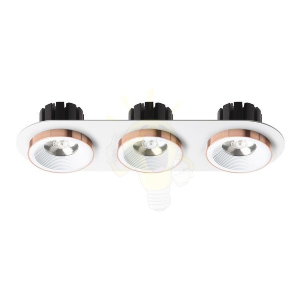 SHARM R III süllyesztett lámpa fehér réz 230V LED 3x10W 24°  3000K