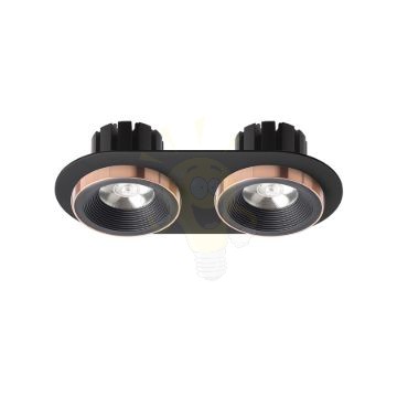 SHARM R II süllyesztett lámpa fekete/fekete réz 230V LED 2x10W 24°  3000K