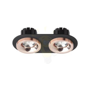 SHARM R II süllyesztett lámpa fekete réz/réz 230V LED 2x10W 24°  3000K