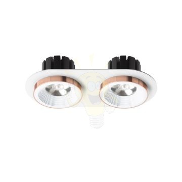 SHARM R II süllyesztett lámpa fehér réz 230V LED 2x10W 24°  3000K