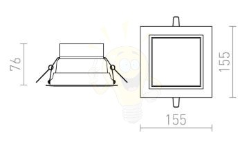 VIC 15 süllyesztett lámpa krémfehér  230V LED 16W  3000K