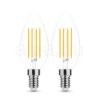 2 DB.LED Filament Canlde C35 7W E14 360° 2700K (806 lumen) szabályozható