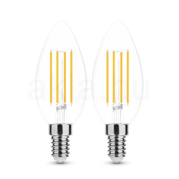 2 DB.LED Filament Canlde C35 7W E14 360° 2700K (806 lumen) szabályozható